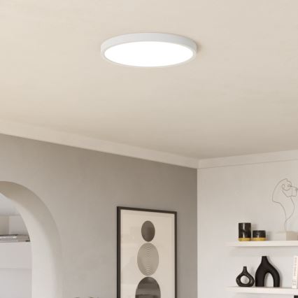 Eglo - Plafoniera da bagno dimmerabile LED RGBW, 17,5W, 230V, 2700–6500K, Ø 39,9 cm, IP44, bianco