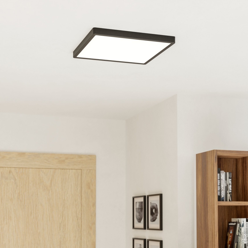 Eglo - Plafonnier LED RGBW dimmable de salle de bains LED/17,8W/230V 2700-6500K 39x39 cm IP44 noir