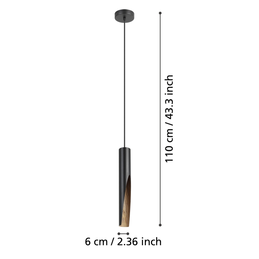 Eglo - Lampadario LED a sospensione con filo 1xGU10/4,5W/230V 3000K nero/marrone
