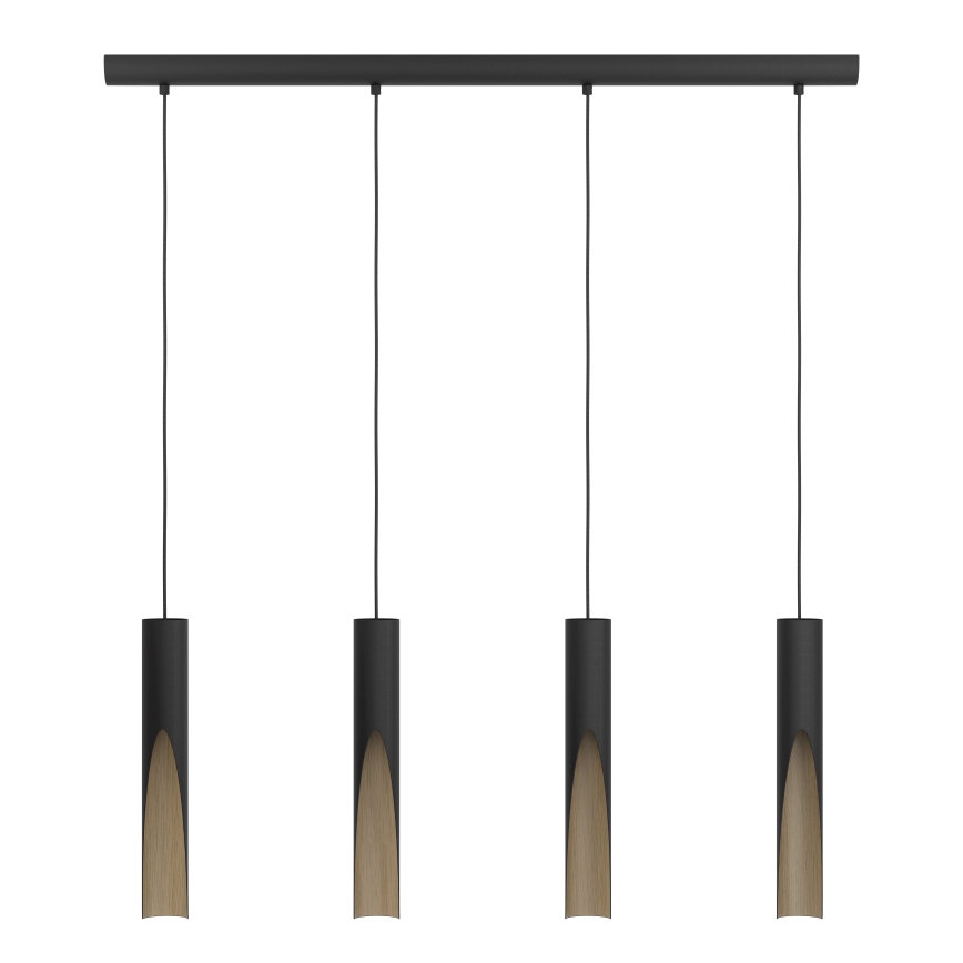 Eglo - Suspension filaire LED 4xGU10/4,5W/230V 3000K noir/marron