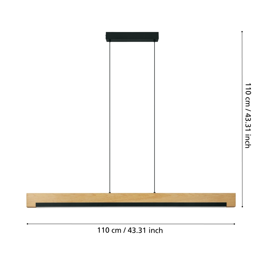 Eglo - Dimmbare LED-Hängeleuchte LED/25,5W/230V 3000K schwarz/beige