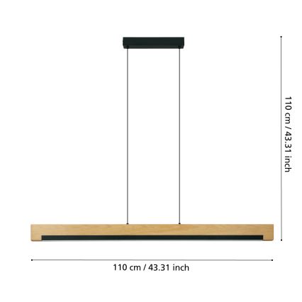 Eglo - Suspension filaire à intensité variable LED/25,5W/230V 3000K noir/beige