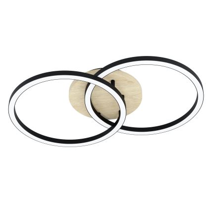 Eglo - Plafonnier à intensité variable 2xLED/16W/230V 2700-6500K beige/noir ZigBee