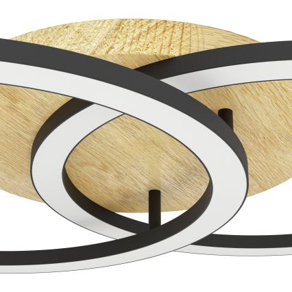 Eglo - Plafonnier à intensité variable 2xLED/16W/230V 2700-6500K beige/noir ZigBee