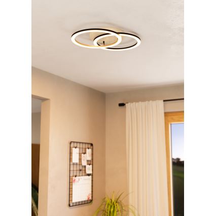 Eglo - Plafonnier à intensité variable 2xLED/16W/230V 2700-6500K beige/noir ZigBee