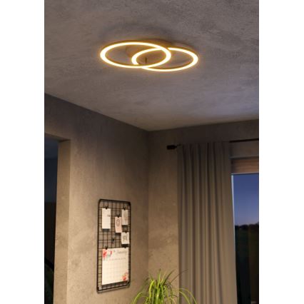 Eglo - Plafonnier à intensité variable 2xLED/16W/230V 2700-6500K beige/noir ZigBee