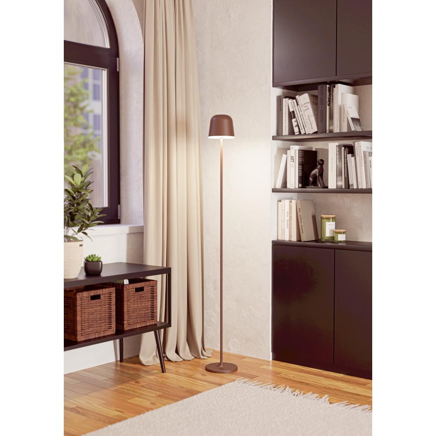 Eglo - Lampadaire extérieur à intensité variable et rechargeable LED/4,3W/230V 2400/3000/4000K IP54 marron