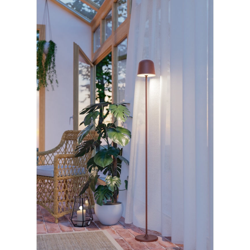 Eglo - Lampadaire extérieur à intensité variable et rechargeable LED/4,3W/230V 2400/3000/4000K IP54 marron