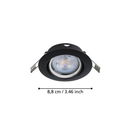 Eglo - SET 3x Lampada LED da incasso 1xGU10/4W/230V nero