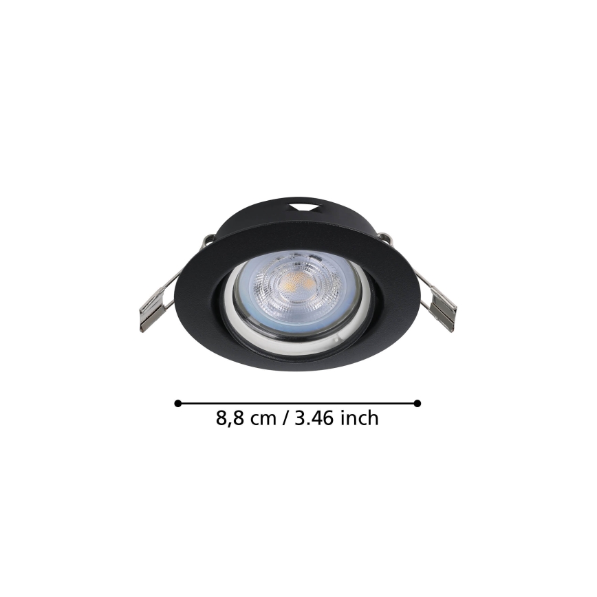 Eglo - SET 3x Lampada LED da incasso 1xGU10/4W/230V nero