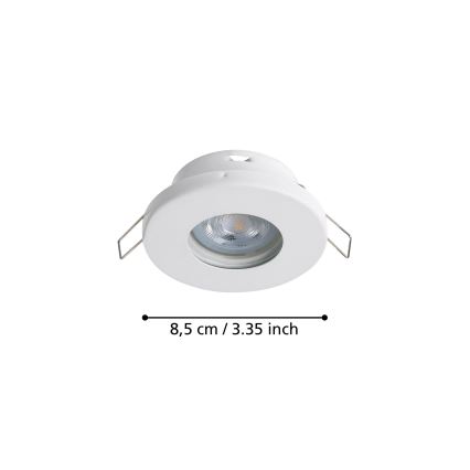 Eglo - SET 3xLED Lampada da incasso per bagno 1xGU10/4W/230V IP44 bianco