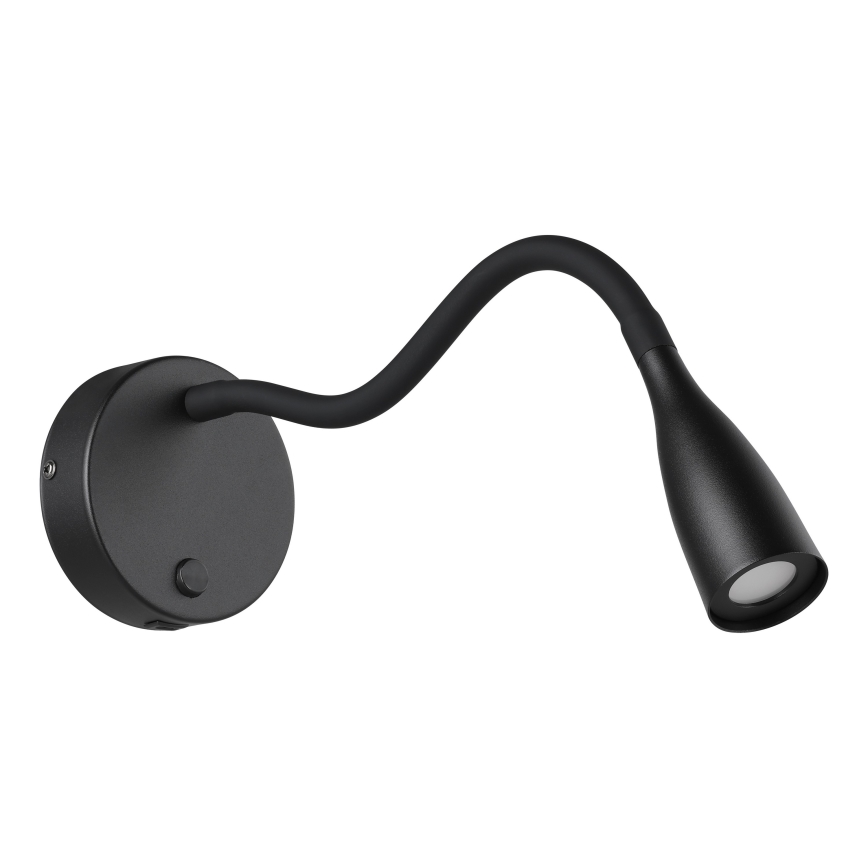 Eglo - Applique murale LED flexible avec port USB, 3,8 W/230 V, noire