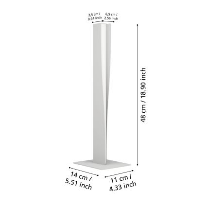 Eglo - LED RGBW Lampada da tavolo dimmerabile LED/9W/230V 2700-6500K grigia