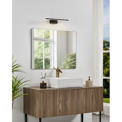 Eglo - Lampada a LED per specchio da bagno, 7W/230V, 3000/4000/6500K, 40 cm, IP44, nero