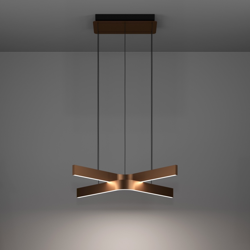 Eglo - Lampadario a sospensione LED RGBW dimmerabile con cavo 2xLED/18W/230V rame/nero