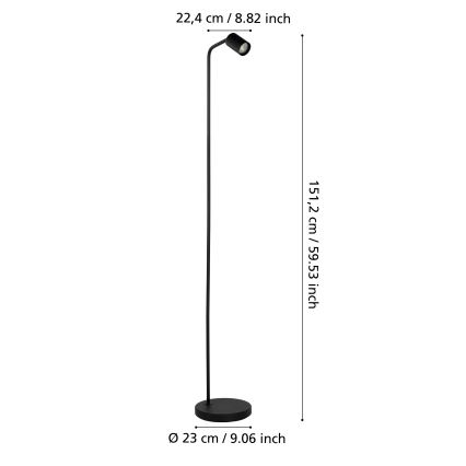 Eglo - Lampada da terra 1xGU10/5W/230V nera