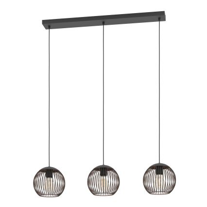 Eglo - Pendelleuchte an Kabel 3xE27/60W/230V schwarz
