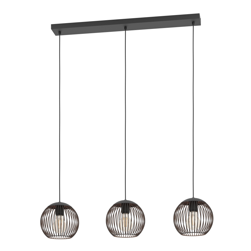 Eglo - Pendelleuchte an Kabel 3xE27/60W/230V schwarz