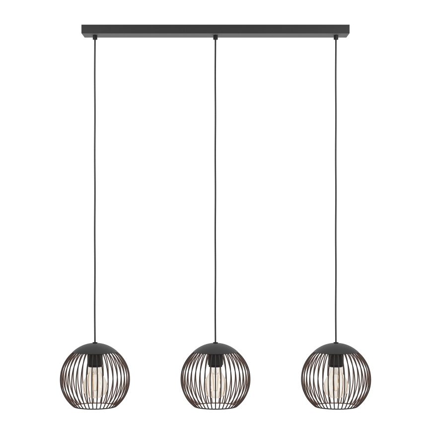 Eglo - Pendelleuchte an Kabel 3xE27/60W/230V schwarz