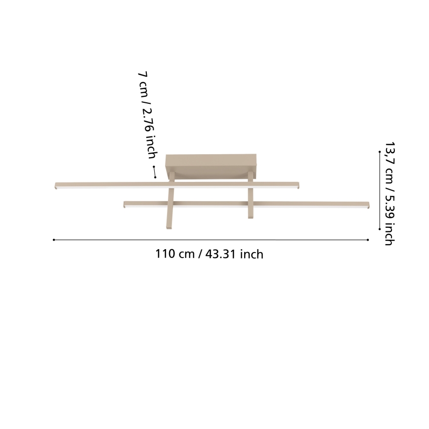 Eglo - Plafoniera LED/20W/230V beige