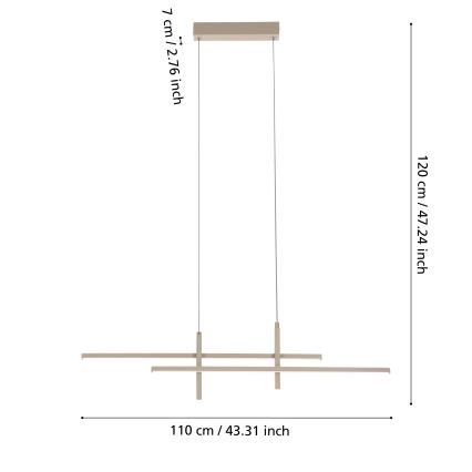 Eglo - Lustre LED sur câble LED/20W/230V beige