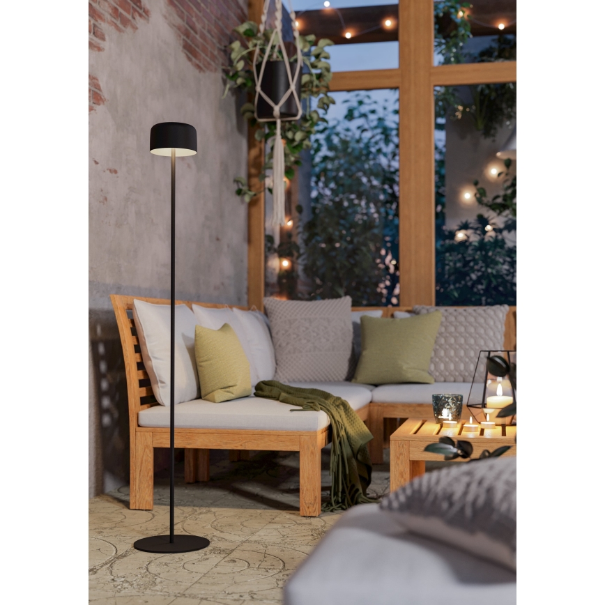Eglo - LED Lampada da terra solare ricaricabile a sfioramento LED/2,8W/3,7V 1800 mAh IP44 nero