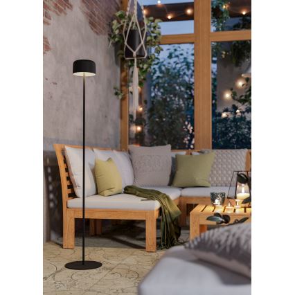 Eglo - Lampadaire solaire LED tactile rechargeable 2,8 W / 3,7 V, 1800 mAh, IP44, noir