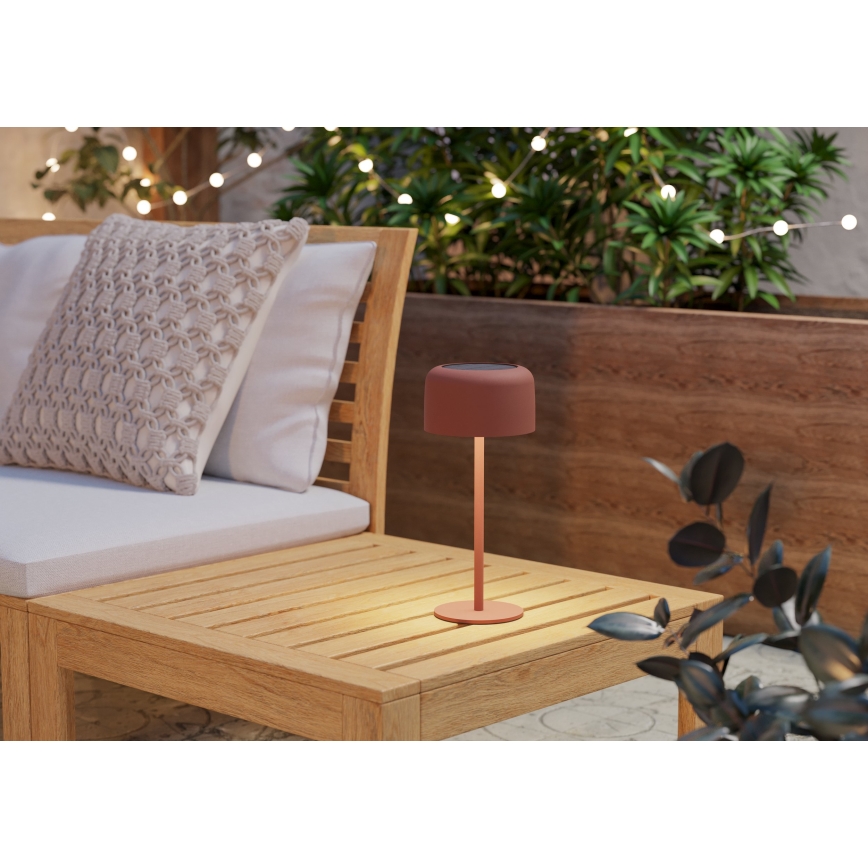 Eglo - Lampada da tavolo solare ricaricabile a LED a sfioramento, LED/2,8W/3,7V 1800 mAh IP44, arancione