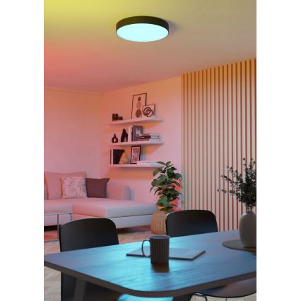 Eglo - Plafonnier LED RGBW dimmable 15W/230V 2700-6500K Ø 39 cm noir