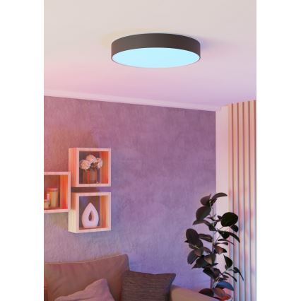 Eglo - Plafonnier LED RGBW dimmable LED/26W/230V 2700–6500K Ø 49 cm noir