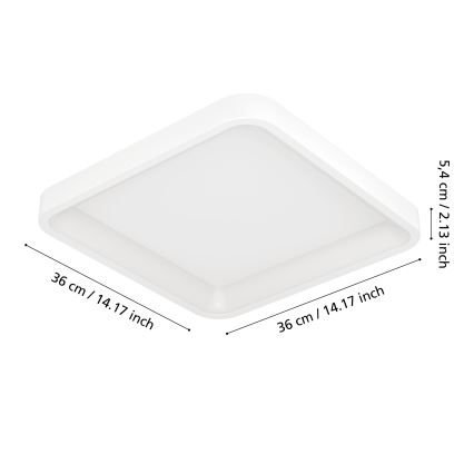 Eglo - Plafoniera a LED RGBW dimmerabile LED/20W/230V 2700-6500K 35x35 cm bianca