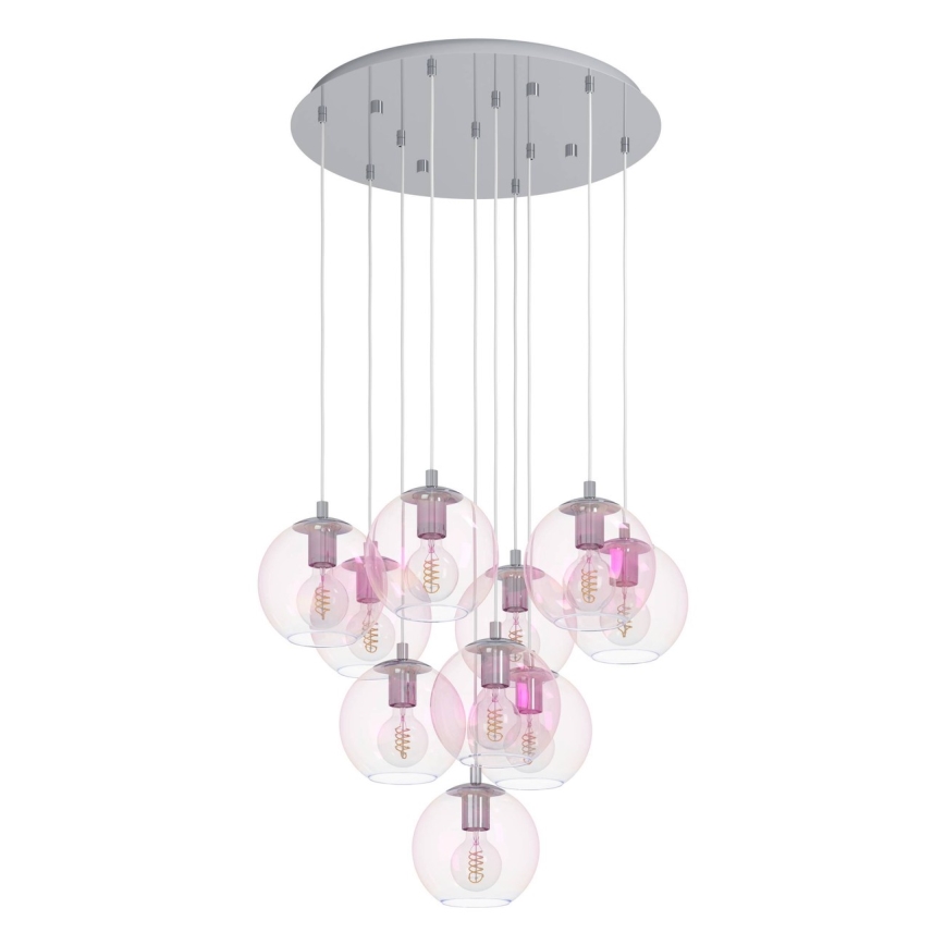 Eglo - Lampadario a sospensione con cavo 10xE27/60W/230V cromo lucido
