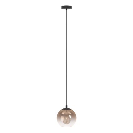 Eglo - Suspension sur câble 1xE27/60W/230V noir/beige/fumé