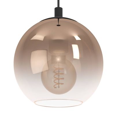 Eglo - Lampadario a sospensione con cavo 3xE27/60W/230V nero/beige/fumé