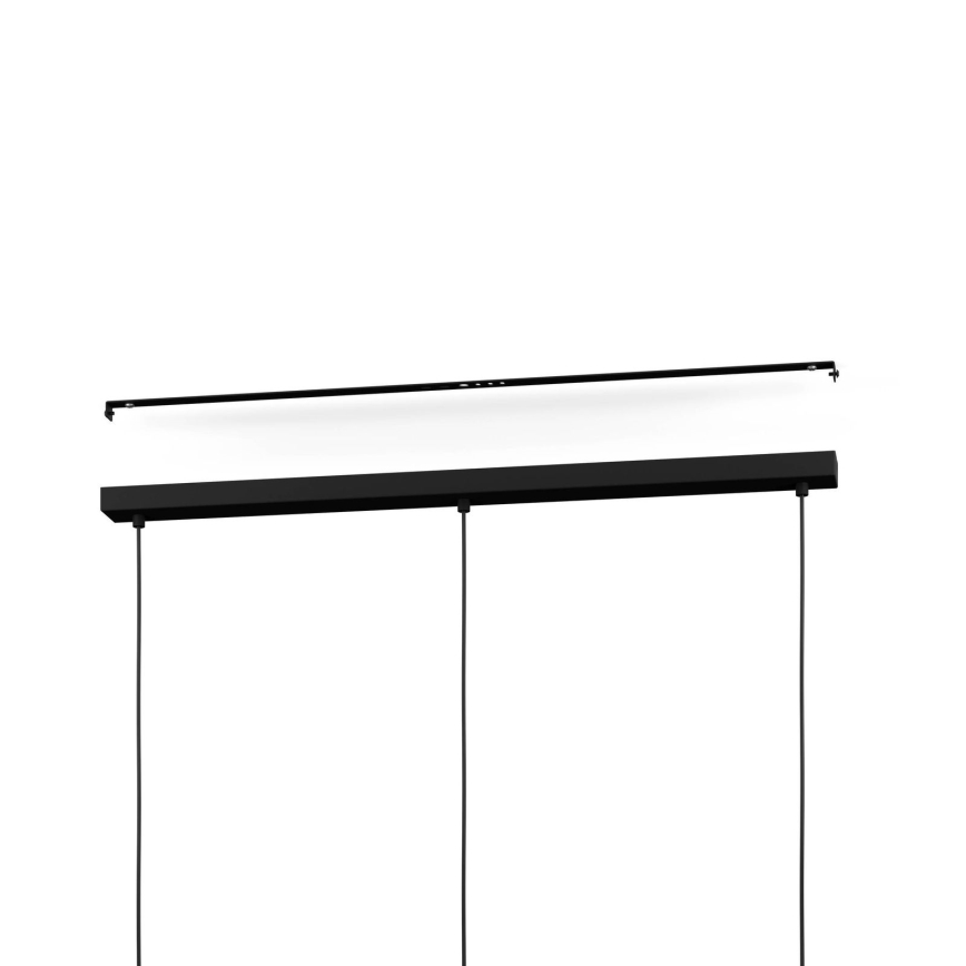 Eglo - Suspension à câble 3xE27/60W/230V noir/beige/fumé