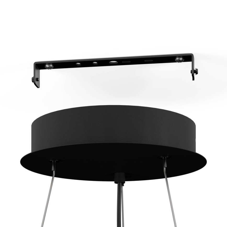 Eglo - Lampadario a sospensione su cavo 3xE27/60W/230V nero/beige/fumé
