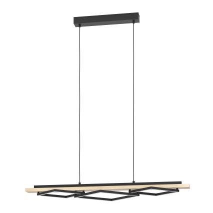 Eglo - Lampadario a sospensione dimmerabile con cavo 2xLED/13W/230V + LED/16W nero/beige
