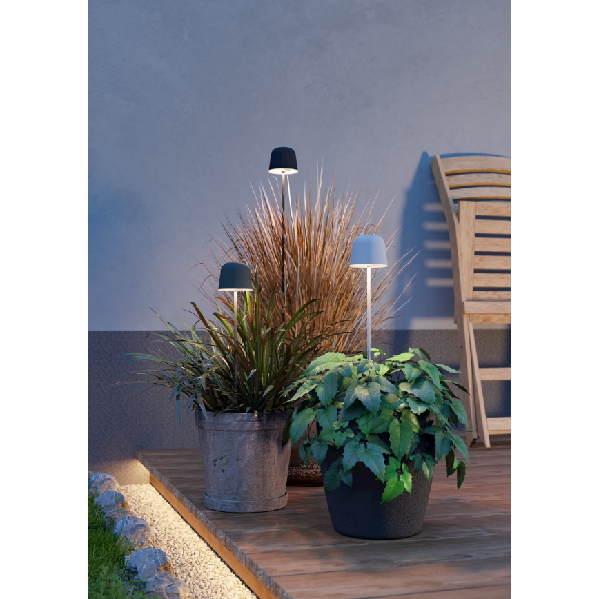 Eglo - Dimmbare, wiederaufladbare LED-Outdoor-Tischlampe mit Touch-Steuerung, 1,8W/5V, 2500/3000/4000K, 2500 mAh, IP54, grün