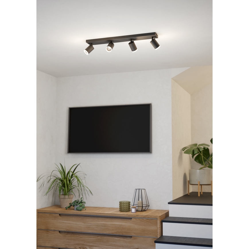 Eglo - Faretto LED RGBW dimmerabile 4xLED/3,7W/230V 2700-6500K nero