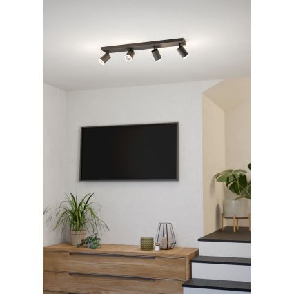 Eglo - LED RGBW dimmbarer Einbaustrahler 4xLED/3,7W/230V 2700-6500K schwarz