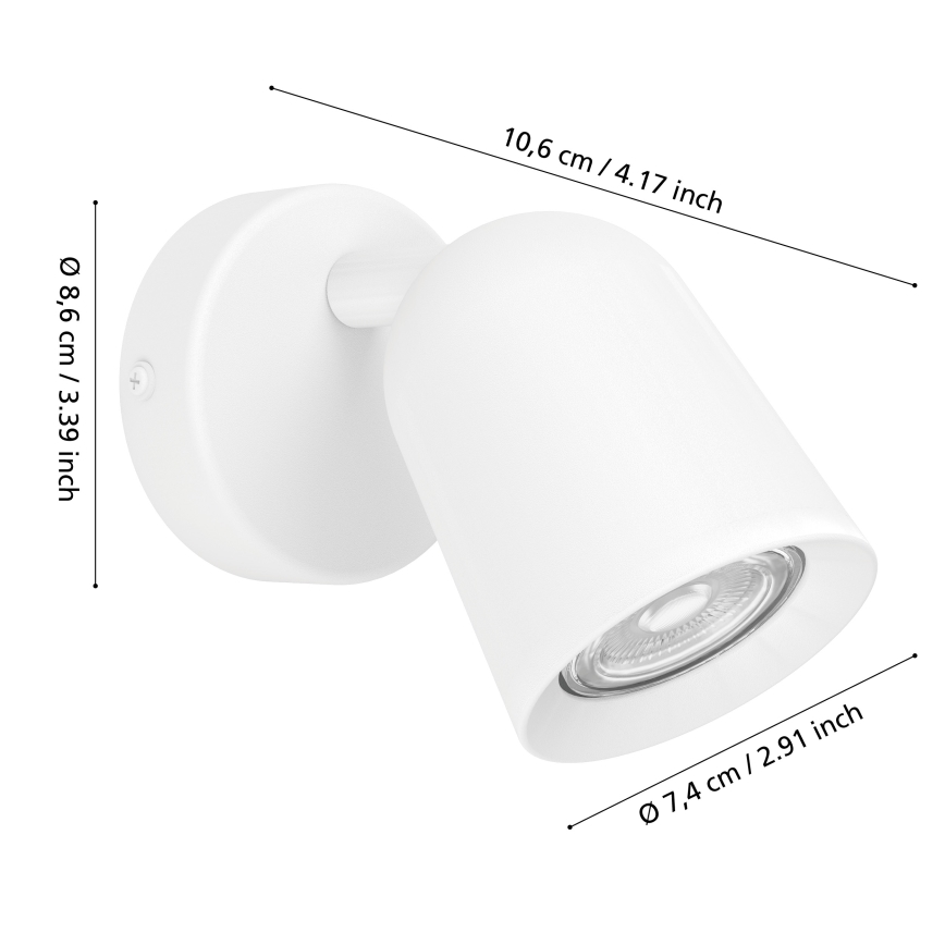Eglo - Applique murale spot 1xGU10/5W/230V blanche