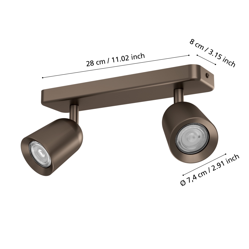 Eglo - Spotleuchte 2xGU10/10W/230V bronzefarben