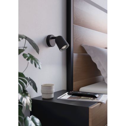 Eglo - Faretto da parete 1xGU10/5W/230V nero