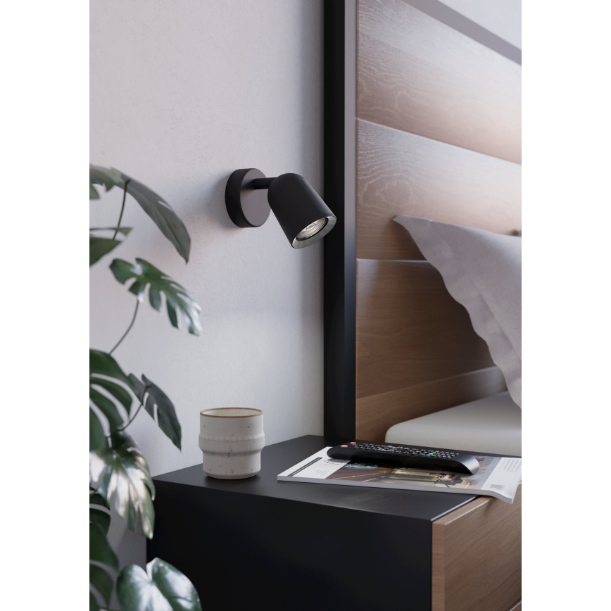 Eglo - Faretto da parete 1xGU10/5W/230V nero