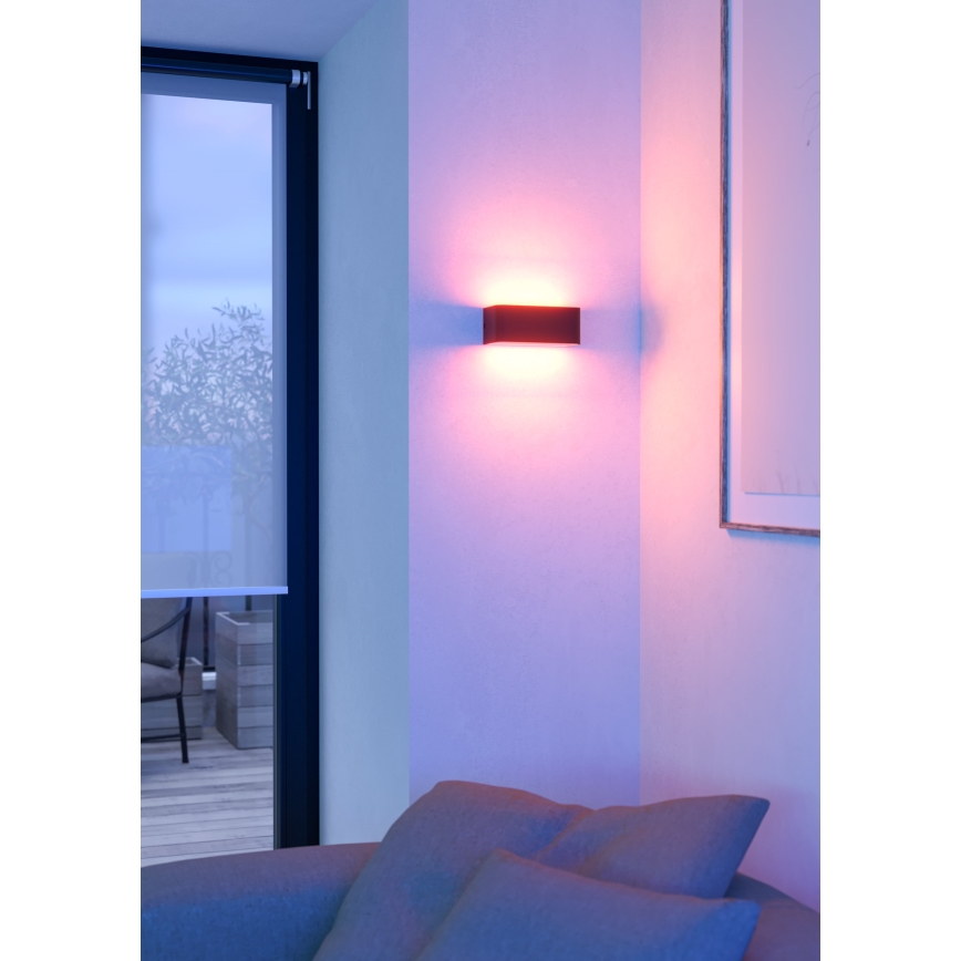 Eglo - Applique murale d'extérieur LED RGBW dimmable LED/10W/230V 2700-6500K IP55 noire