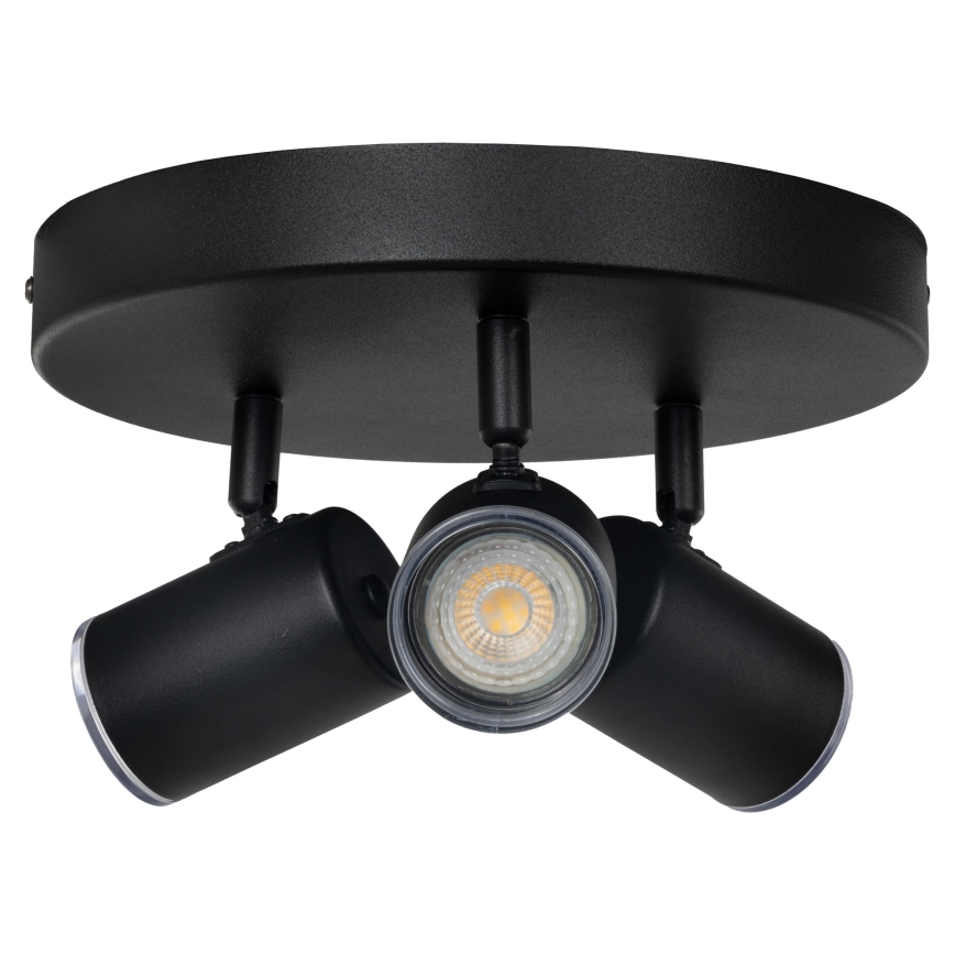 Eglo - Badezimmer-Spotleuchte 3xGU10/5W/230V Ø 25 cm IP44 schwarz