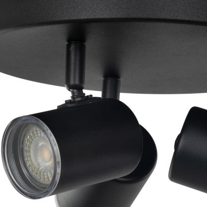 Eglo - Faretto da bagno 3xGU10/5W/230V Ø 25 cm IP44 nero