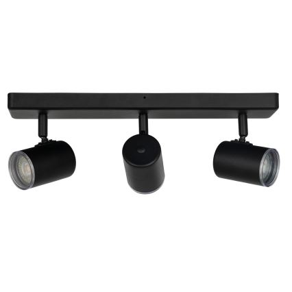 Eglo - Faretto da bagno 3xGU10/5W/230V IP44 nero