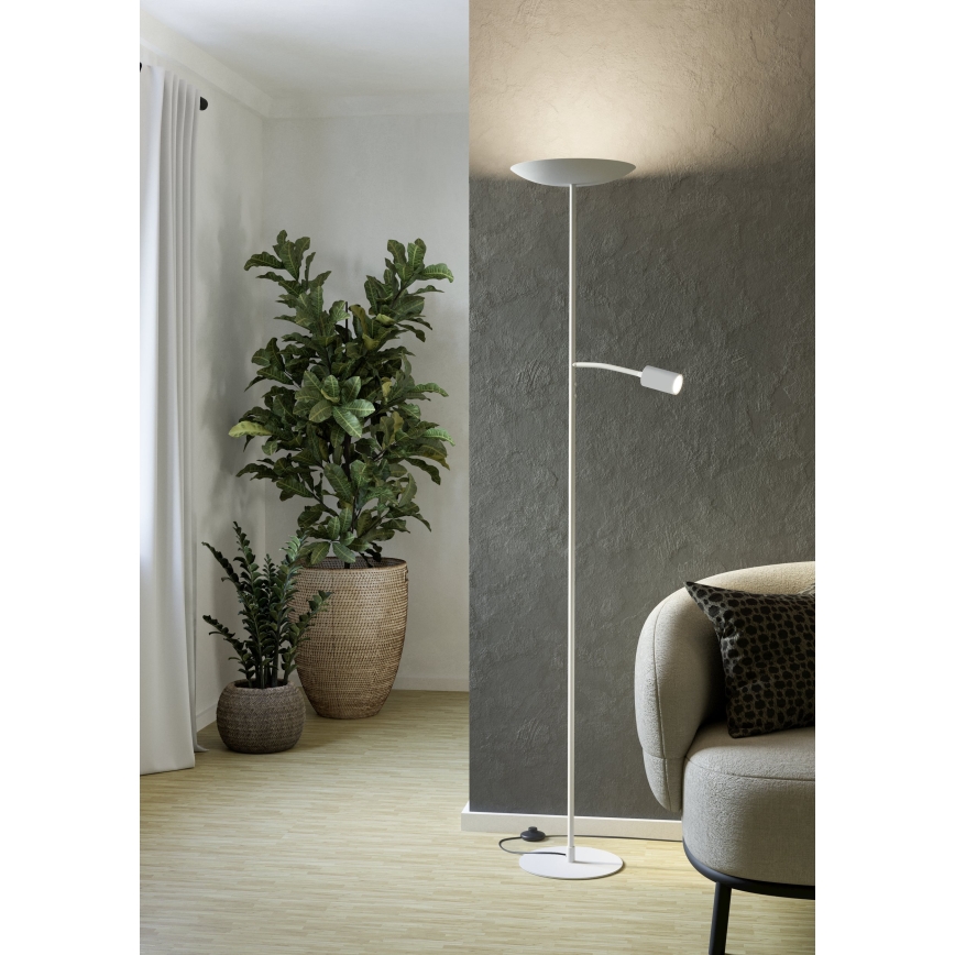 Eglo - Lampada da terra dimmerabile LED/26,5W/230V + LED/4W bianca