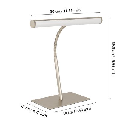 Eglo - LED-dimmbare Touch-Tischlampe LED/5W/230V 2700/4000/6500K mattchrom